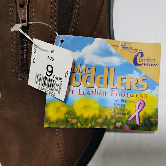 NWT COBBIE CUDDLERS WOMENS 9W BROWN SUEDE SHOE BOOTIES - Picture 7 of 12